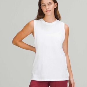 Lululemon white All Yours Boyfriend Tank top - size 12 (XL) NWT